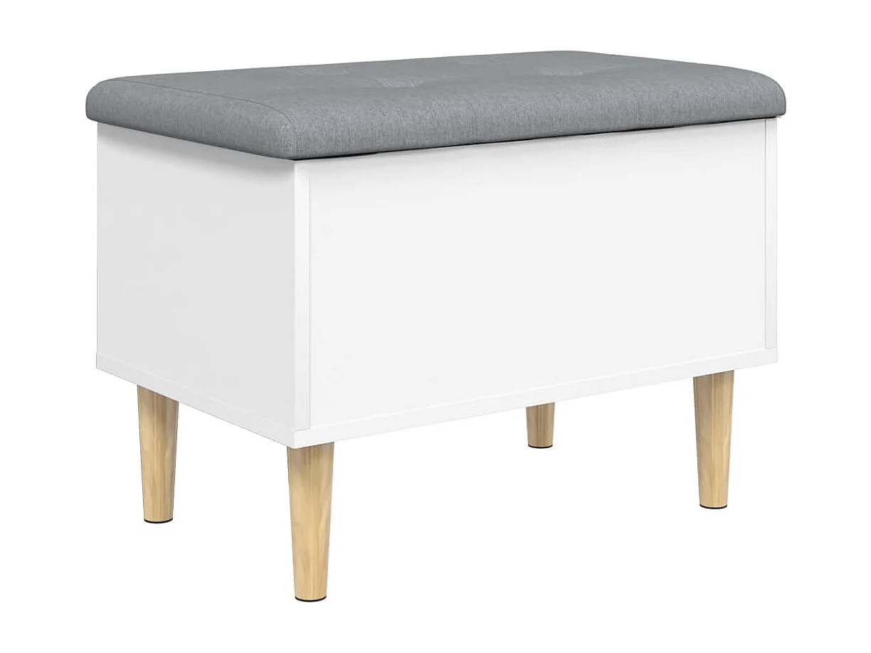 Sitzbank mit Stauraum Weiß 62x42x46 cm Holzwerkstoff