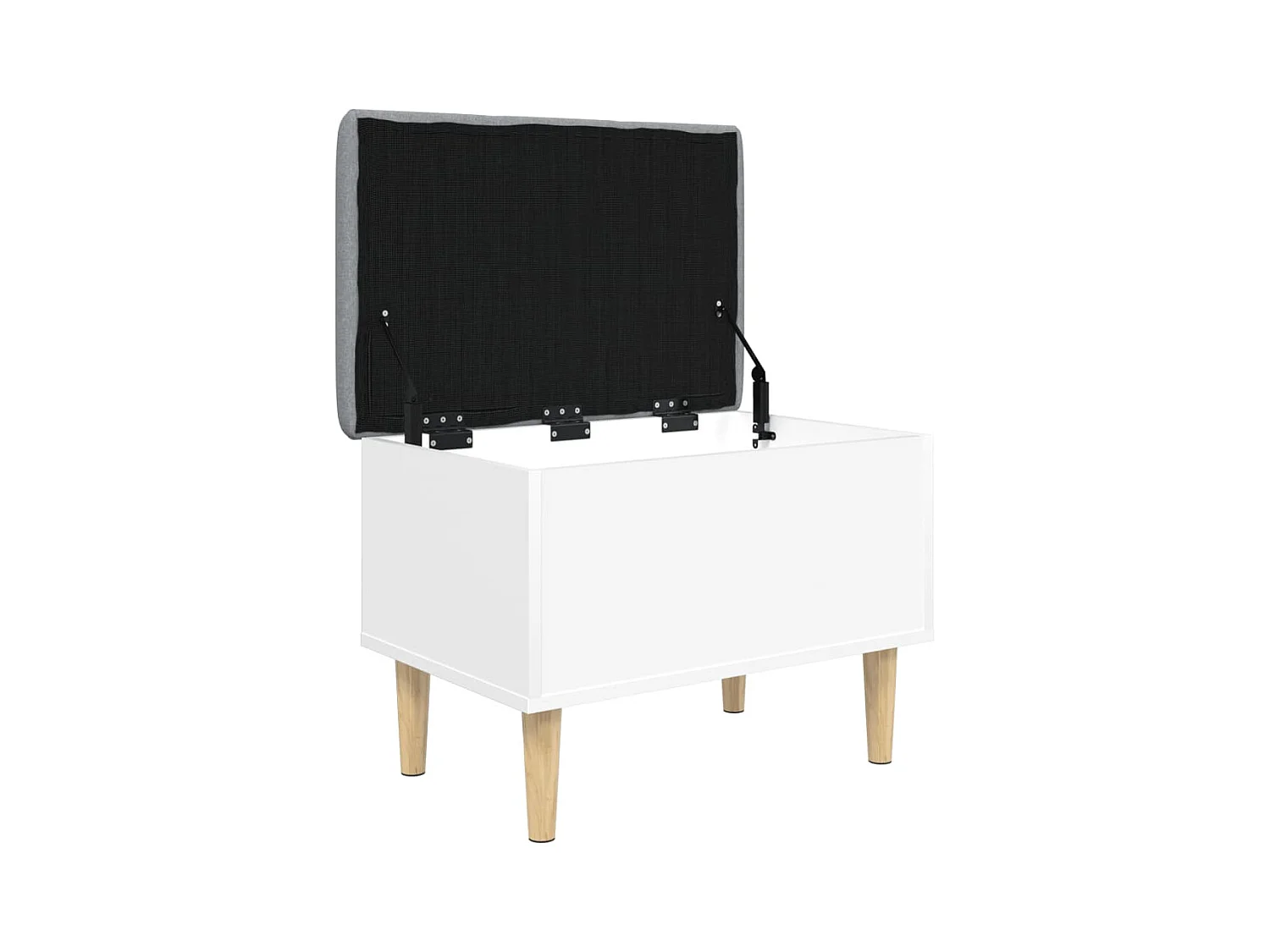 Opbergbankje 62x42x46 cm bewerkt hout wit