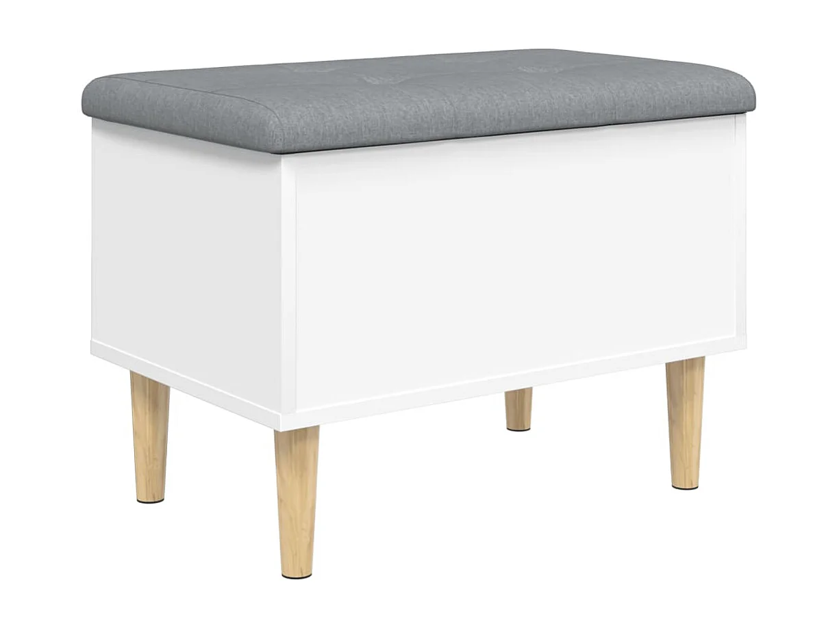 Panca Portaoggetti Bianca 62x42x46 cm in Legno Multistrato