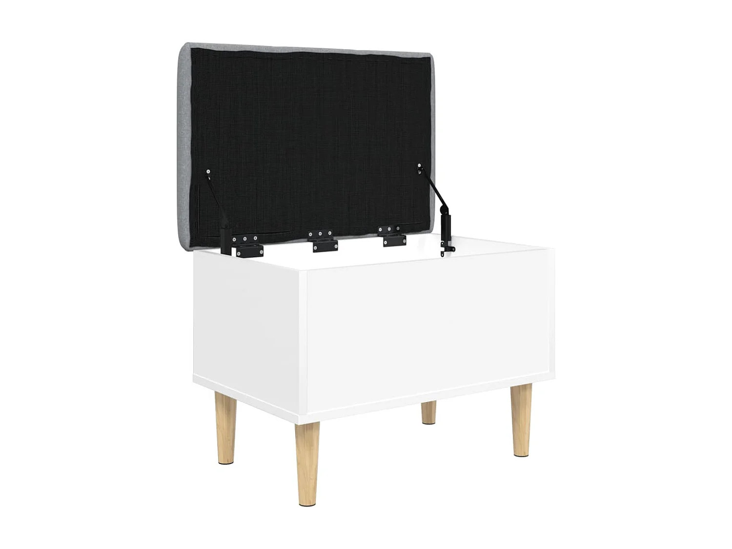 Panca Portaoggetti Bianca 62x42x46 cm in Legno Multistrato