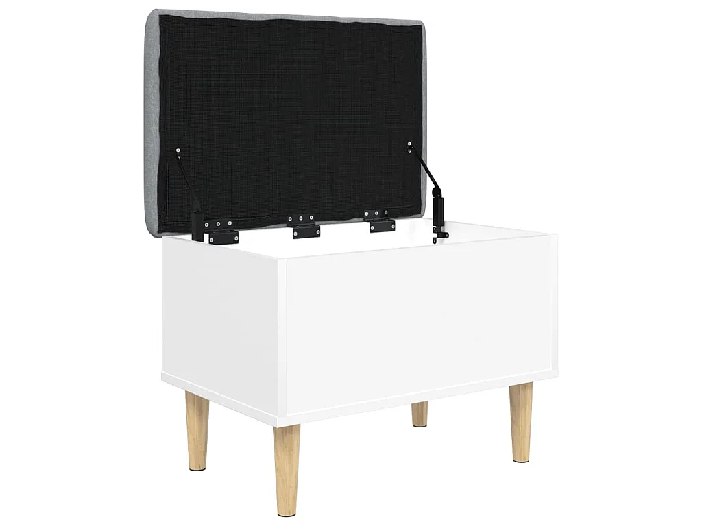 Banc de rangement blanc 62x42x46 cm bois d'ingénierie