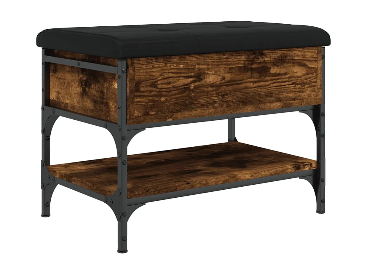 Panca Porta Scarpe Rovere Fumo 62x42x45 cm in Legno Multistrato