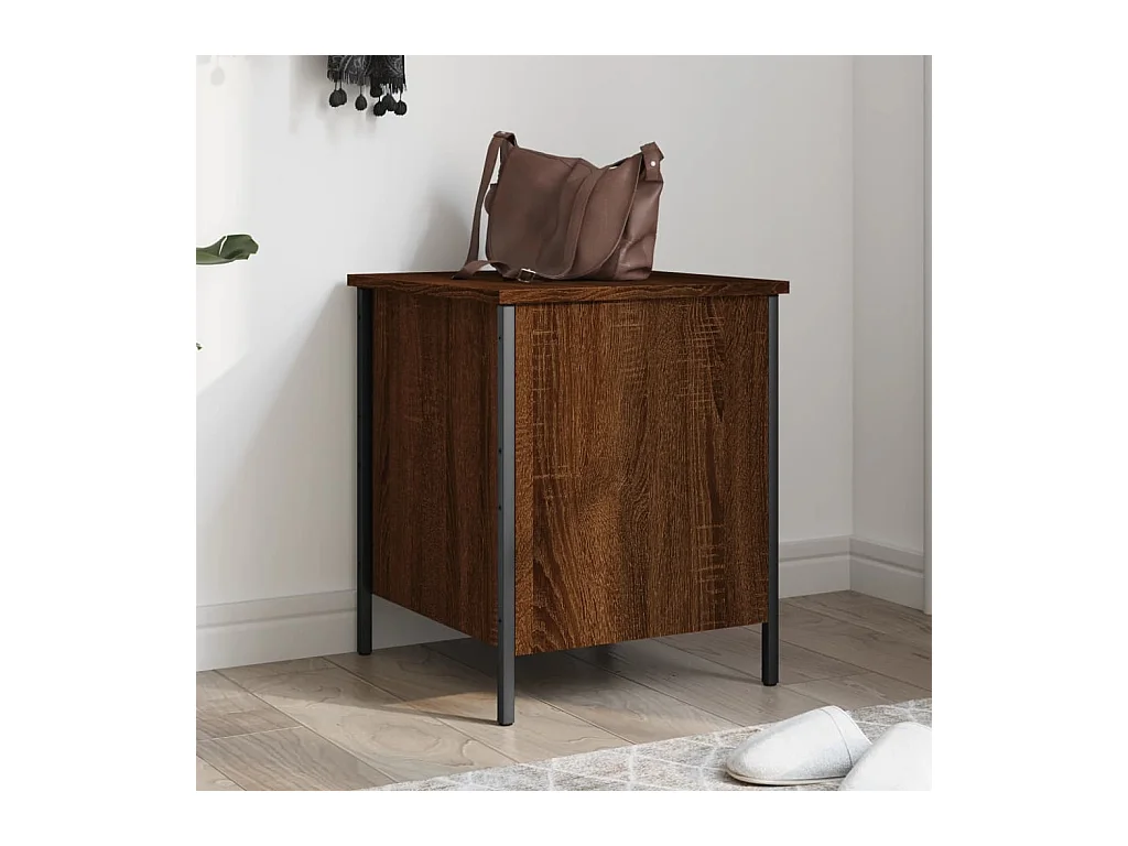 Banc de rangement chêne marron 40x42,5x50 cm bois d'ingénierie