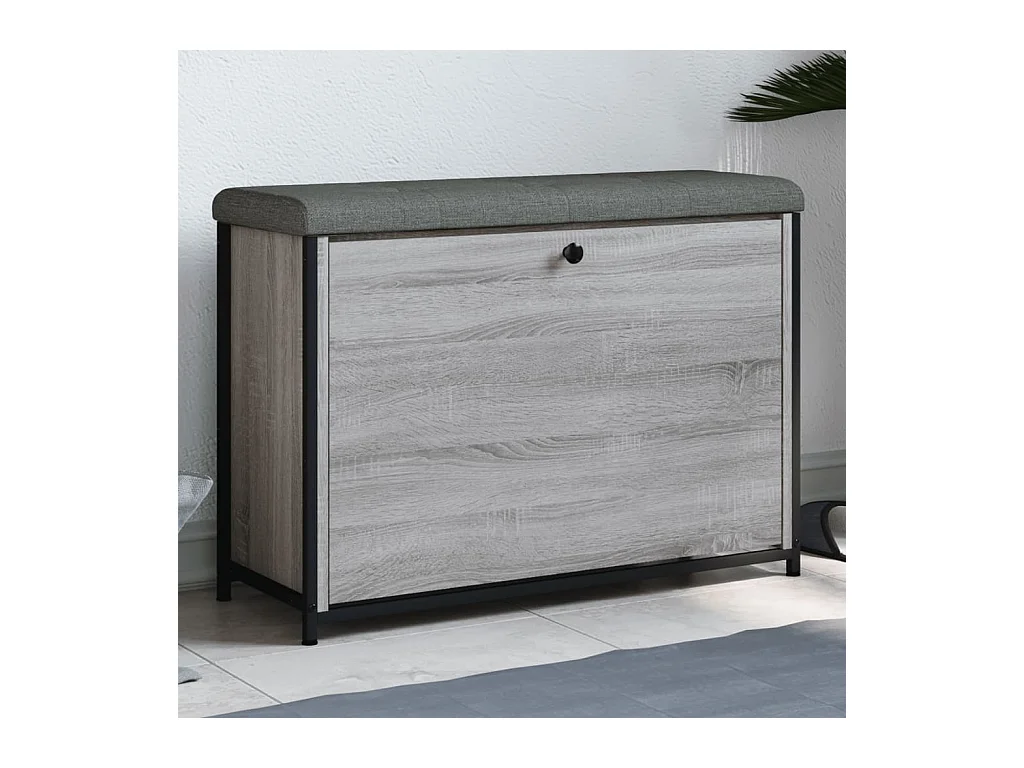 Schoenenbankje met klaplade 82x32x56 cm grijs sonoma eikenkleur