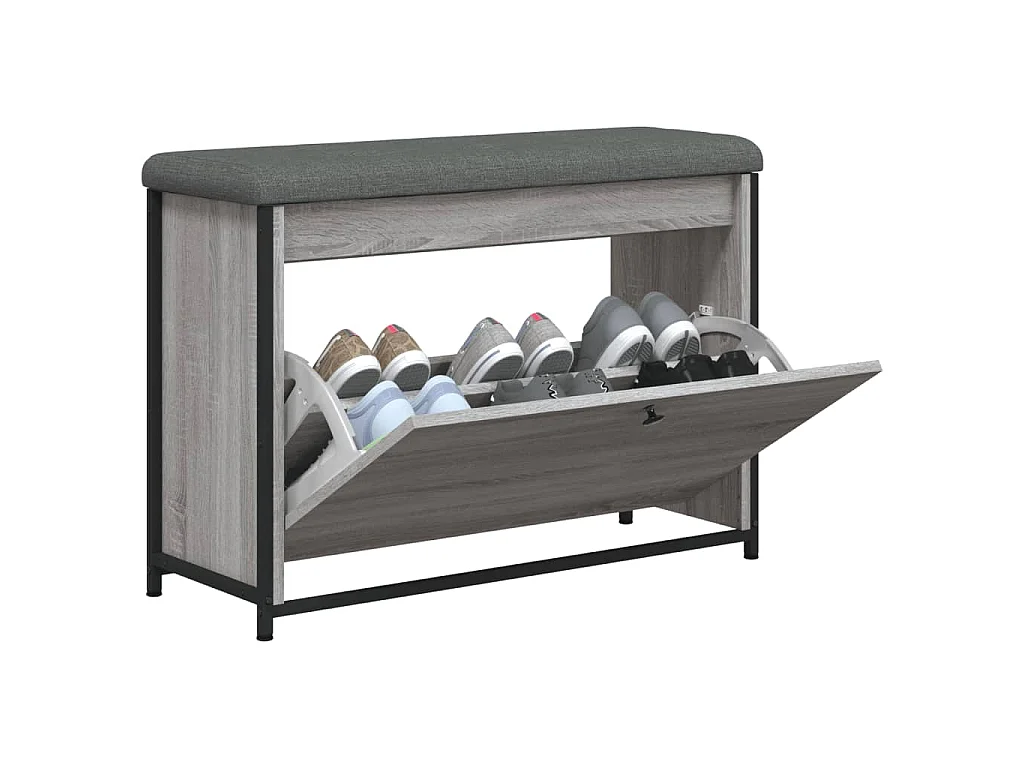 Banc à chaussures tiroir rabattable chêne sonoma 82x32x56 cm