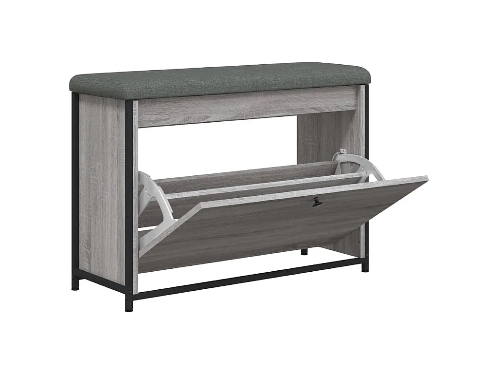 Banc à chaussures tiroir rabattable chêne sonoma 82x32x56 cm