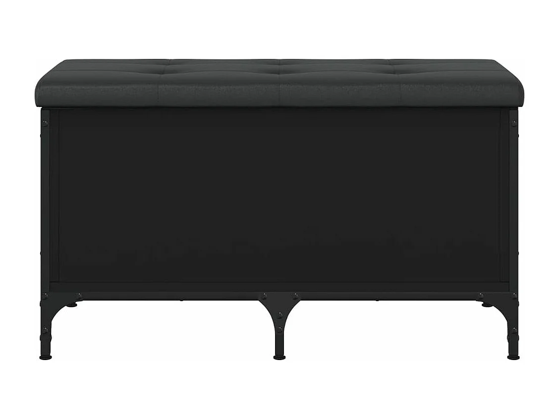 Banc de rangement noir 82x42x45 cm bois d'ingénierie