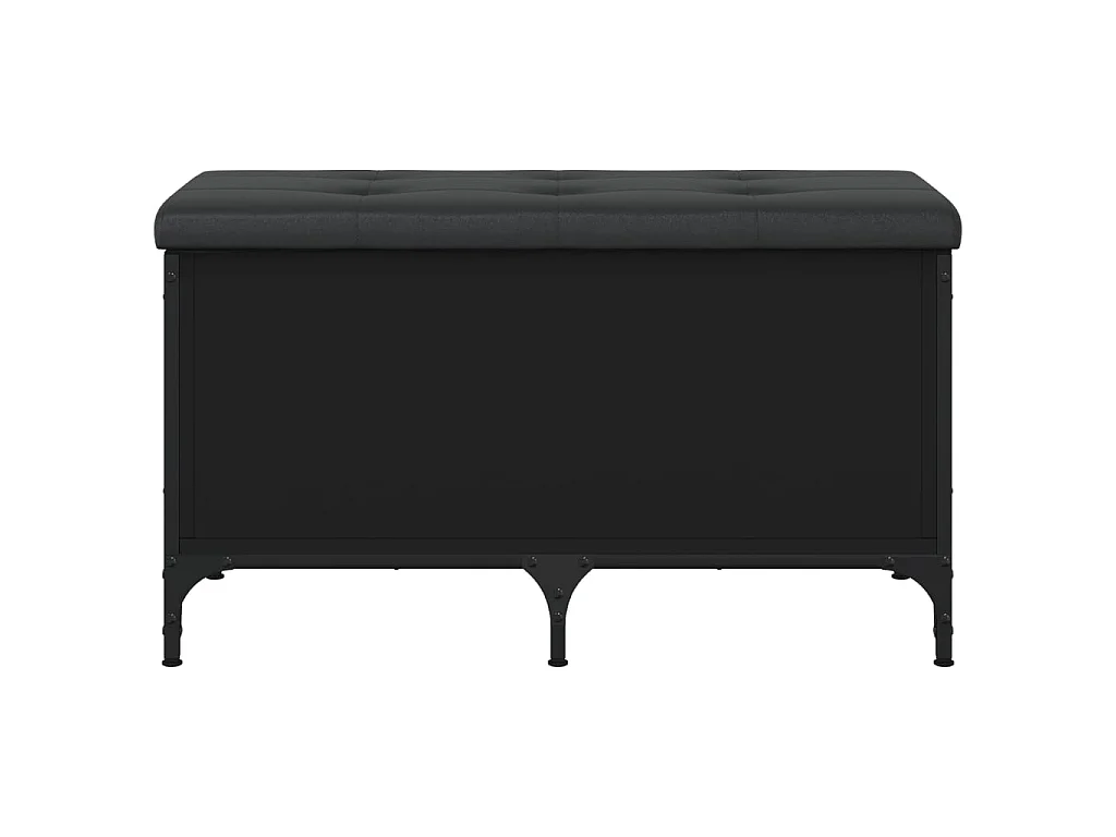 Banc de rangement noir 82x42x45 cm bois d'ingénierie