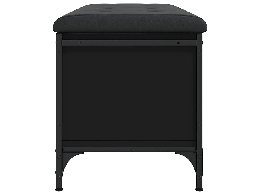 Banc de rangement noir 82x42x45 cm bois d'ingénierie