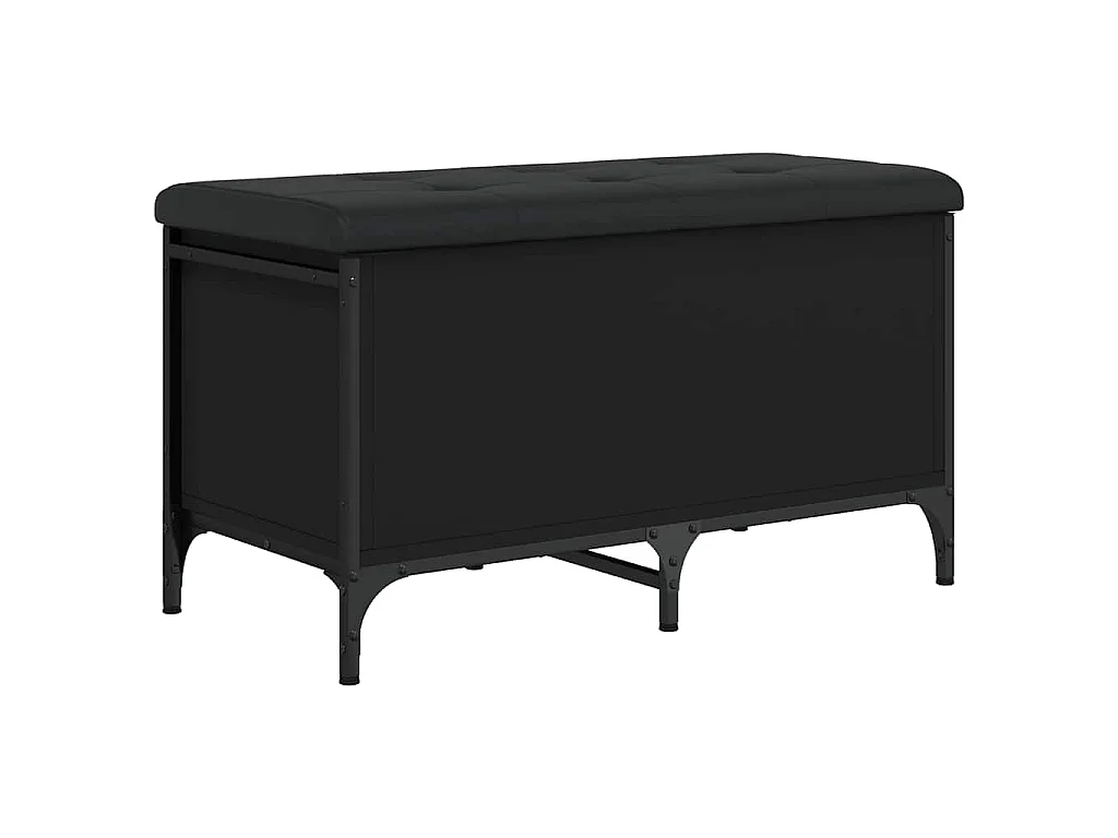 Banc de rangement noir 82x42x45 cm bois d'ingénierie