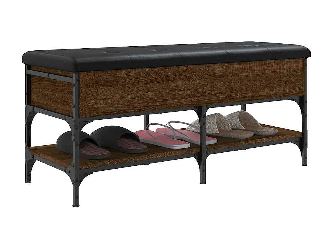 Banco sapateira 102x42x45cm derivados madeira carvalho castanho