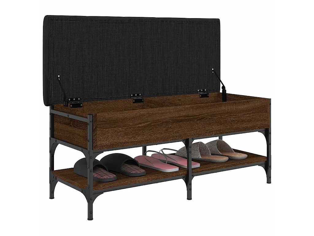 Panca Porta Scarpe Rovere Marrone 102x42x45cm Legno Multistrato