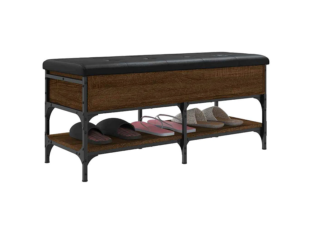 Panca Porta Scarpe Rovere Marrone 102x42x45cm Legno Multistrato