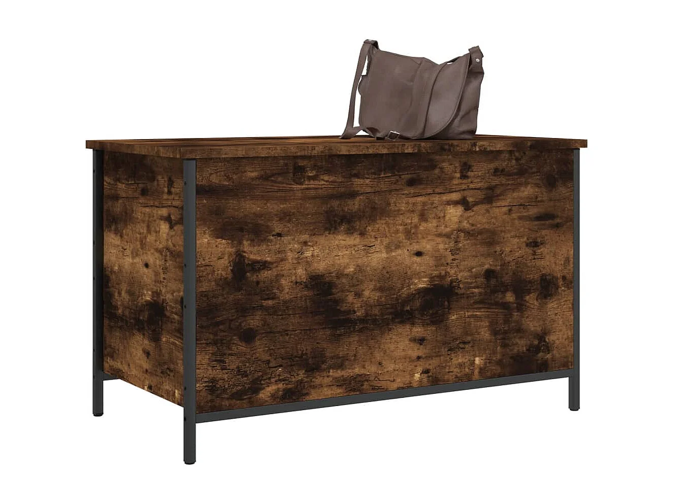 Banc de rangement chêne fumé 80x42,5x50 cm bois d'ingénierie