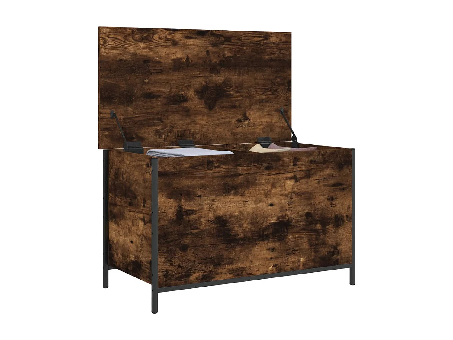 Banc de rangement chêne fumé 80x42,5x50 cm bois d'ingénierie