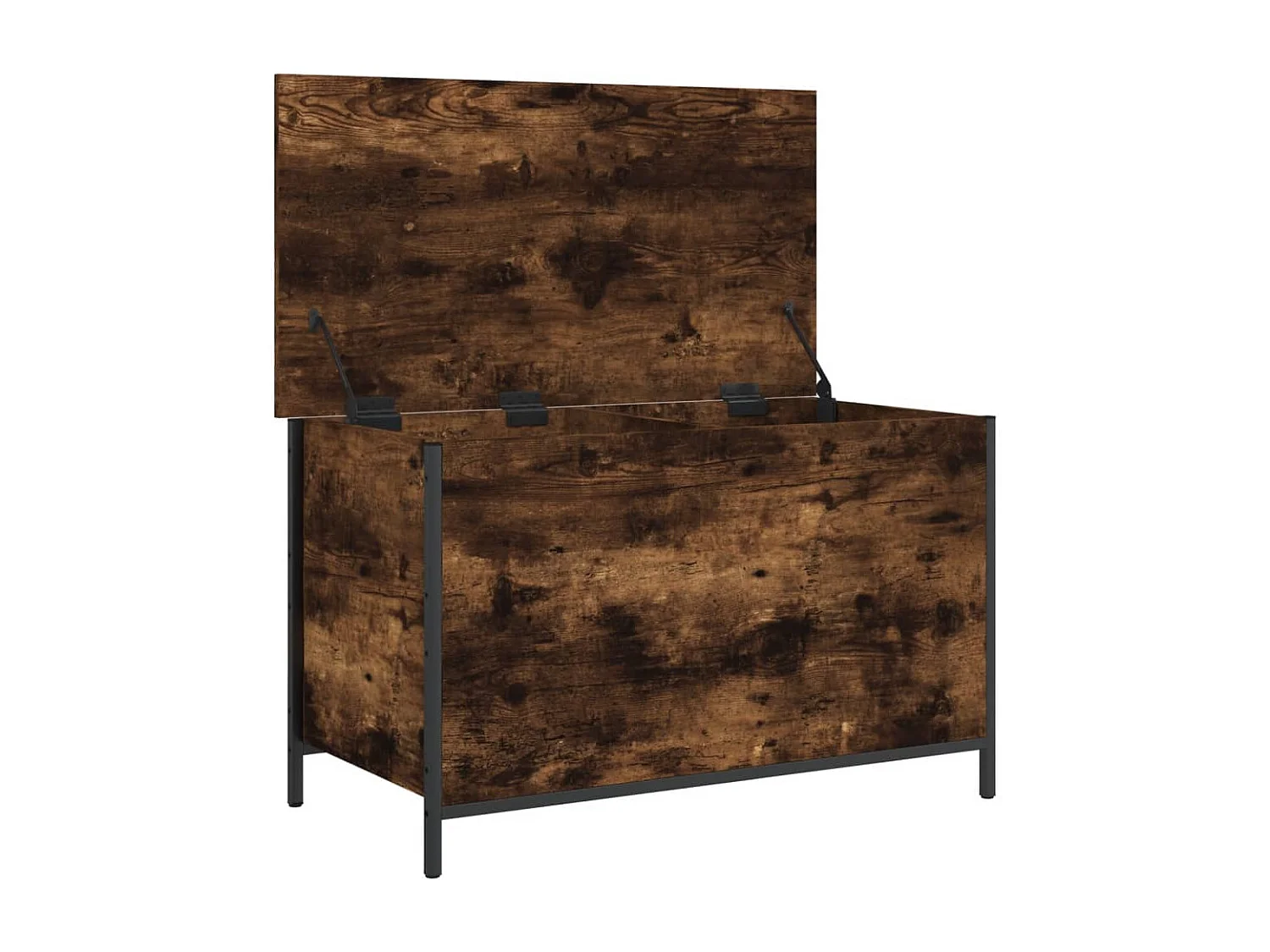 Banc de rangement chêne fumé 80x42,5x50 cm bois d'ingénierie