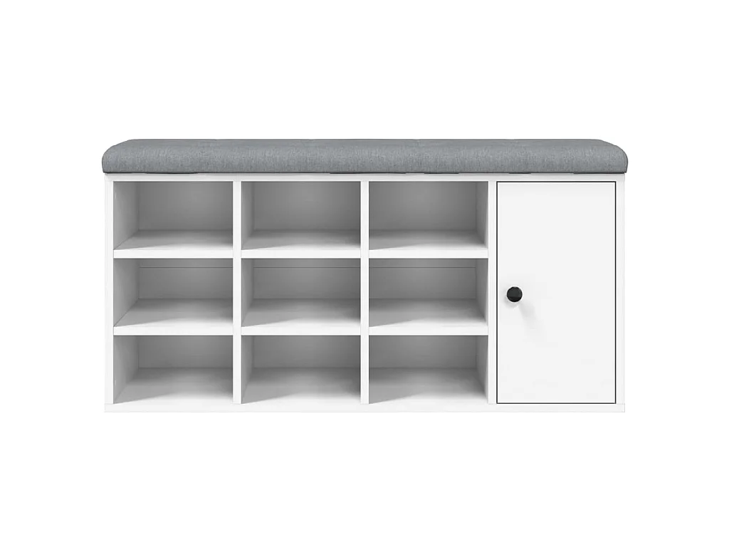 Schoenenbank 102x32x50 cm bewerkt hout wit