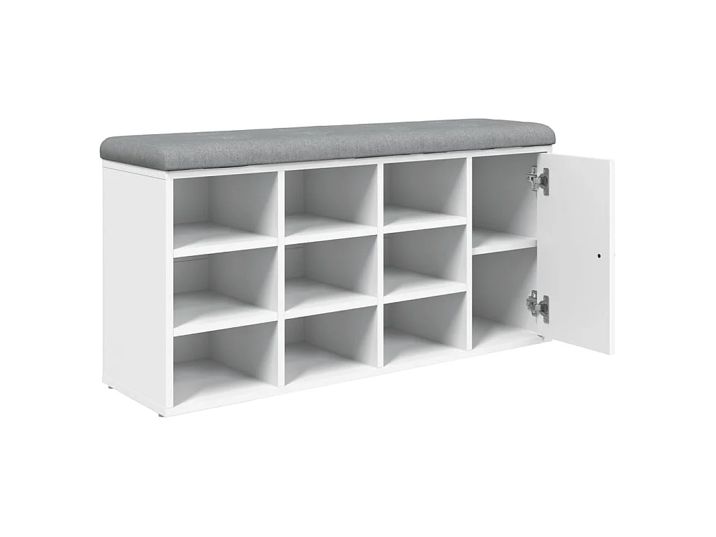 Schoenenbank 102x32x50 cm bewerkt hout wit