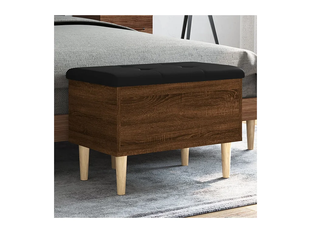 Banc de rangement chêne marron 62x42x46 cm bois d'ingénierie