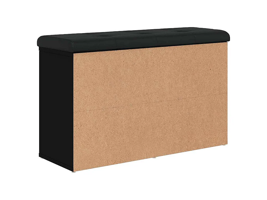 Banc à chaussures noir 82x32x50 cm bois d'ingénierie