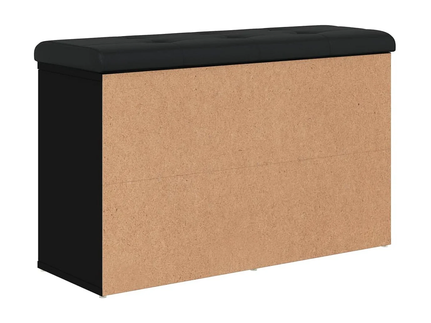 Banc à chaussures noir 82x32x50 cm bois d'ingénierie