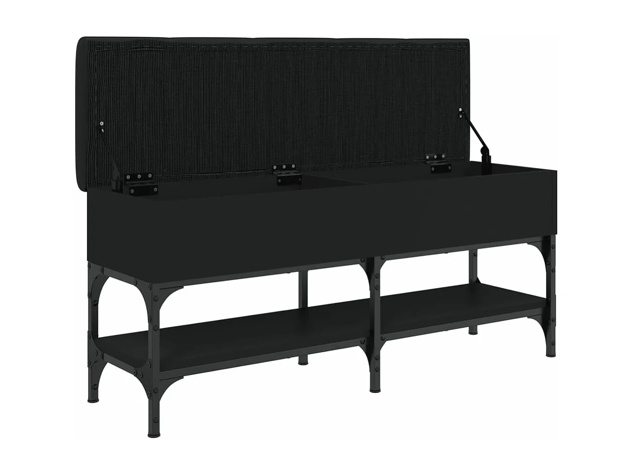 Schoenenbank 102x32x45 cm bewerkt hout zwart