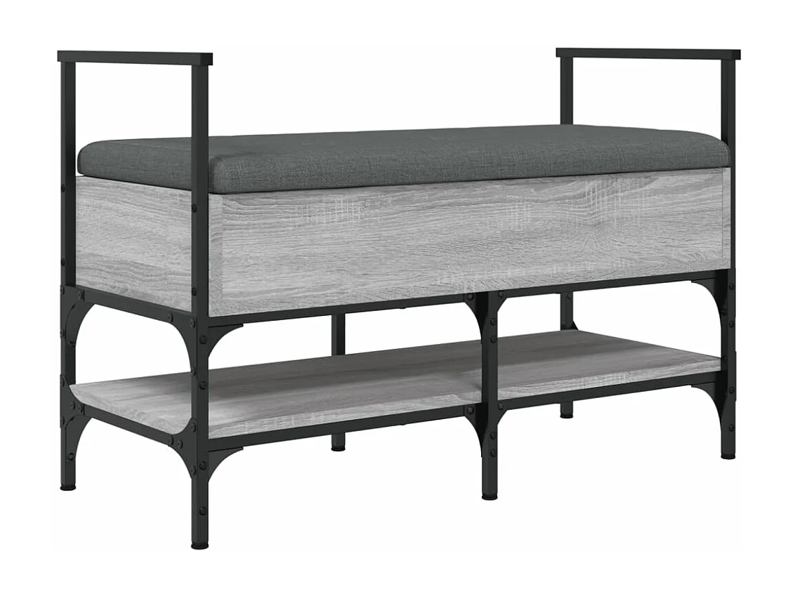 Schoenenbank 85,5x42x57,5 cm bewerkt hout grijs sonoma