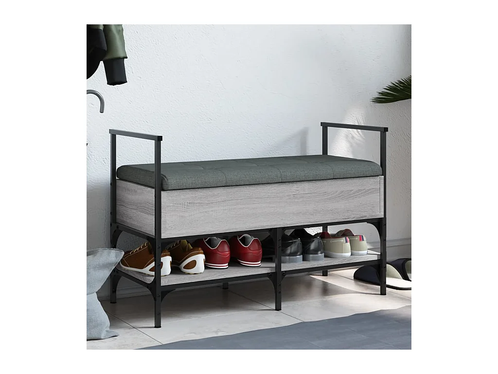 Banc à chaussures sonoma gris 85,5x42x57,5 cm bois d'ingénierie