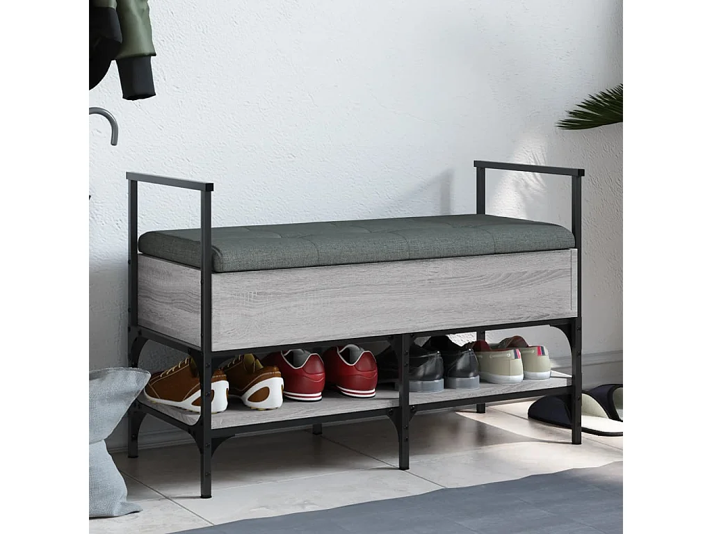 Banc à chaussures sonoma gris 85,5x42x57,5 cm bois d'ingénierie