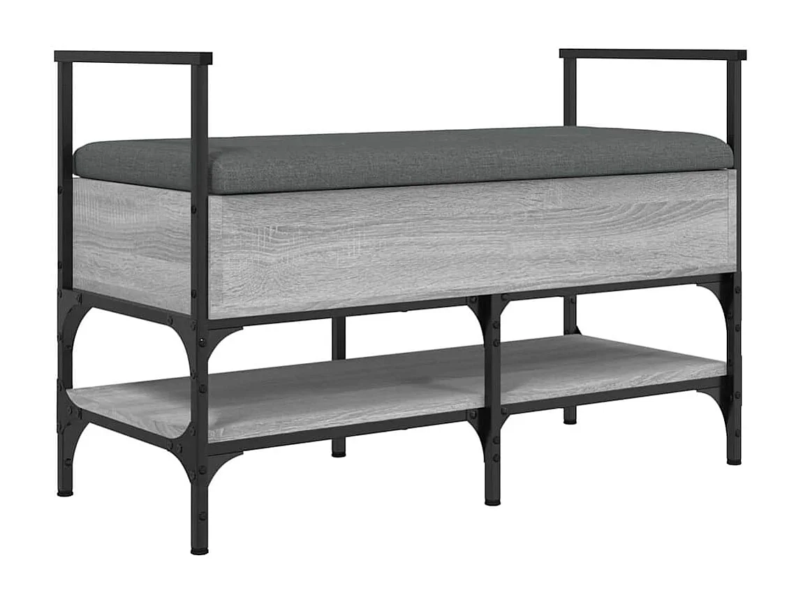 Schoenenbank 85,5x42x57,5 cm bewerkt hout grijs sonoma