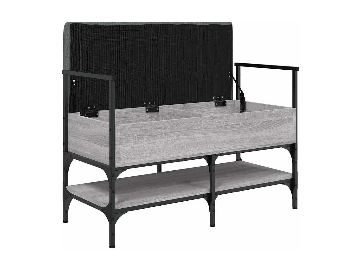 Schoenenbank 85,5x42x57,5 cm bewerkt hout grijs sonoma