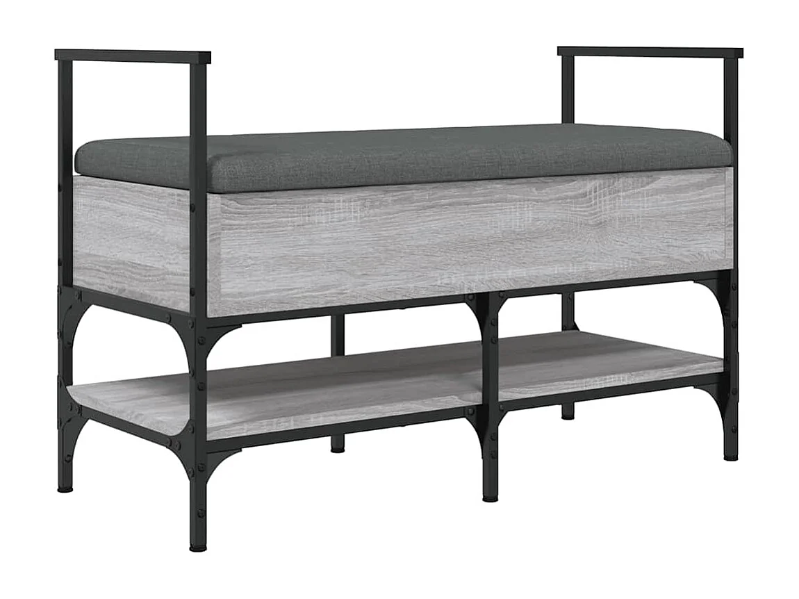 Schoenenbank 85,5x42x57,5 cm bewerkt hout grijs sonoma