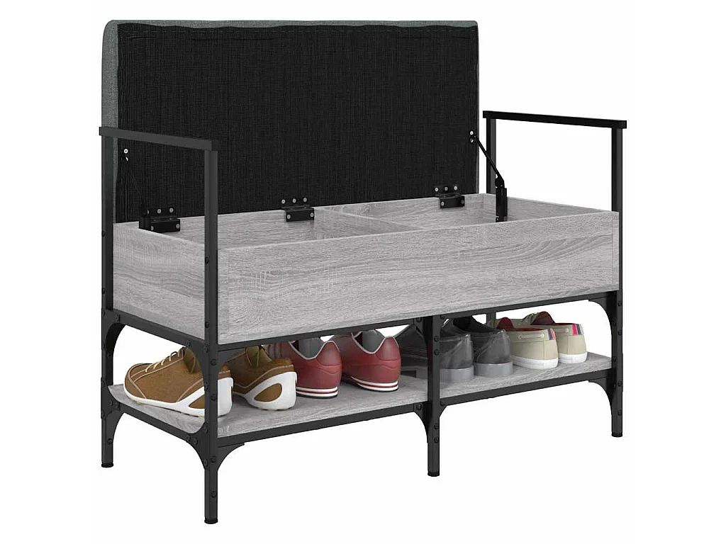 Schoenenbank 85,5x42x57,5 cm bewerkt hout grijs sonoma