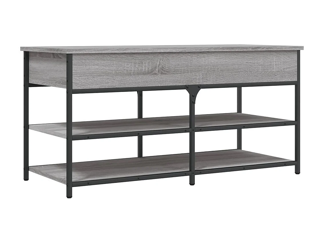Banco zapatero madera de ingeniería gris Sonoma 100x42,5x50 cm