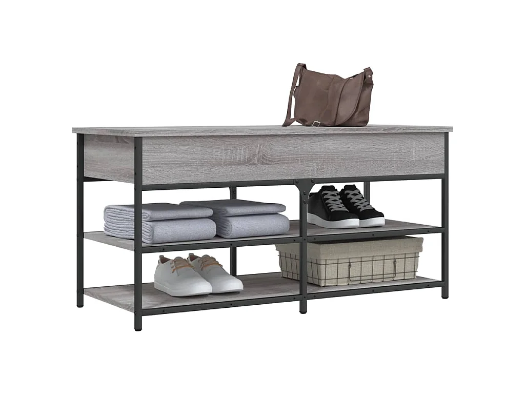 Schuhbank Grau Sonoma 100x42,5x50 cm Holzwerkstoff