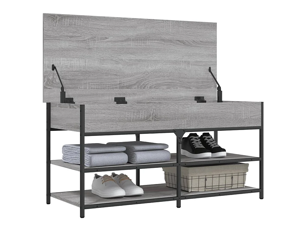 Schuhbank Grau Sonoma 100x42,5x50 cm Holzwerkstoff