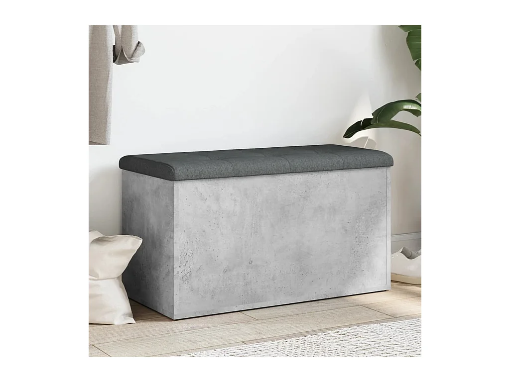 Sitzbank mit Stauraum Betongrau 82x42x45 cm Holzwerkstoff