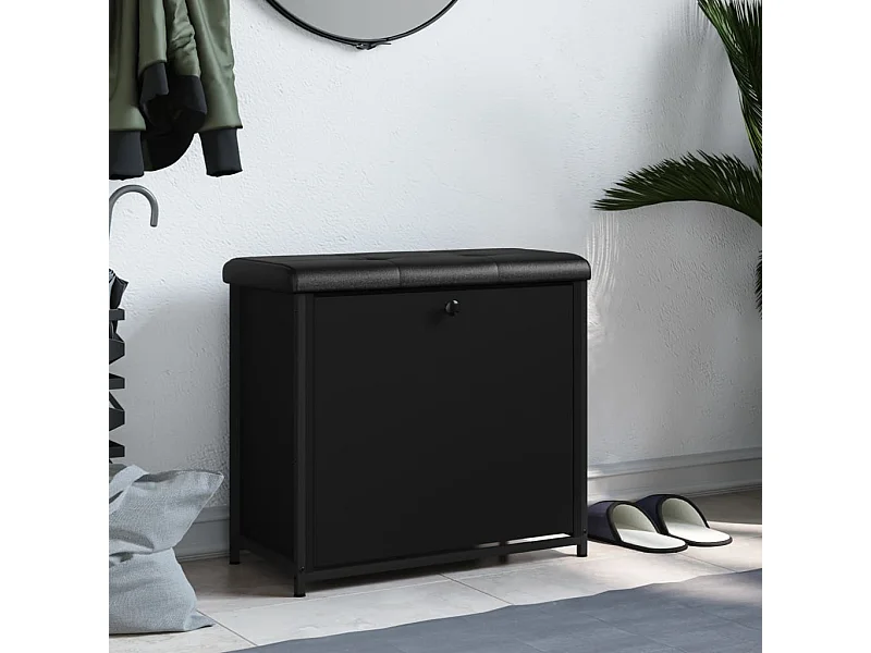 Banco sapateira com gaveta articulada 62x32x56 cm preto