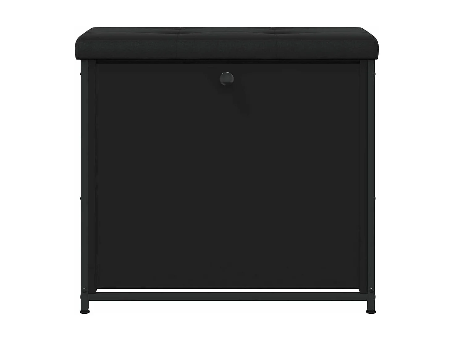 Schuhbank mit Klappe Schwarz 62x32x56 cm