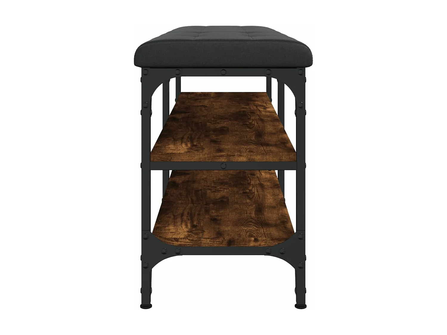 Banco zapatero madera de ingeniería roble ahumado 102x32x47 cm