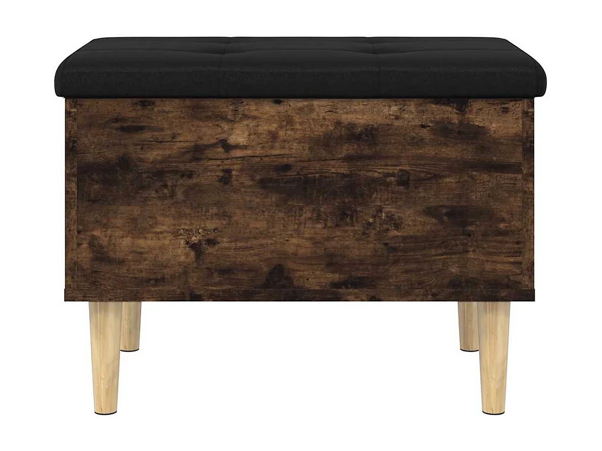 Banco con almacenaje madera ingeniería roble ahumado 62x42x46cm