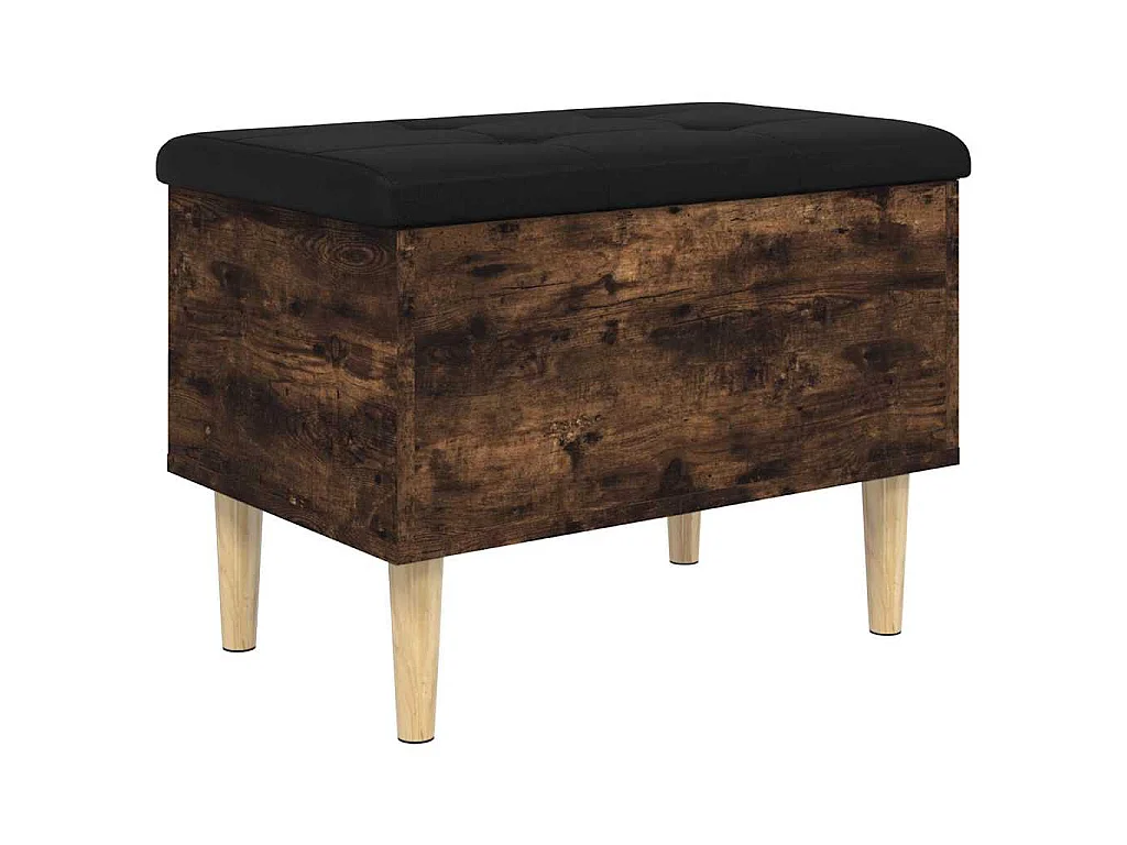Banc de rangement chêne fumé 62x42x46 cm bois d'ingénierie