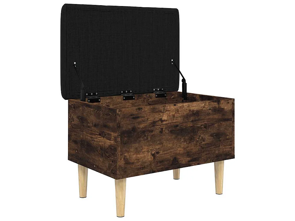 Banc de rangement chêne fumé 62x42x46 cm bois d'ingénierie