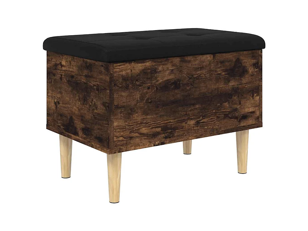 Banc de rangement chêne fumé 62x42x46 cm bois d'ingénierie
