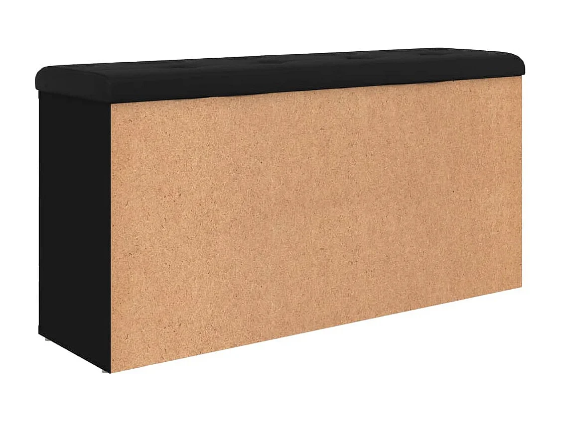 Banc à chaussures noir 102x32x50 cm bois d'ingénierie