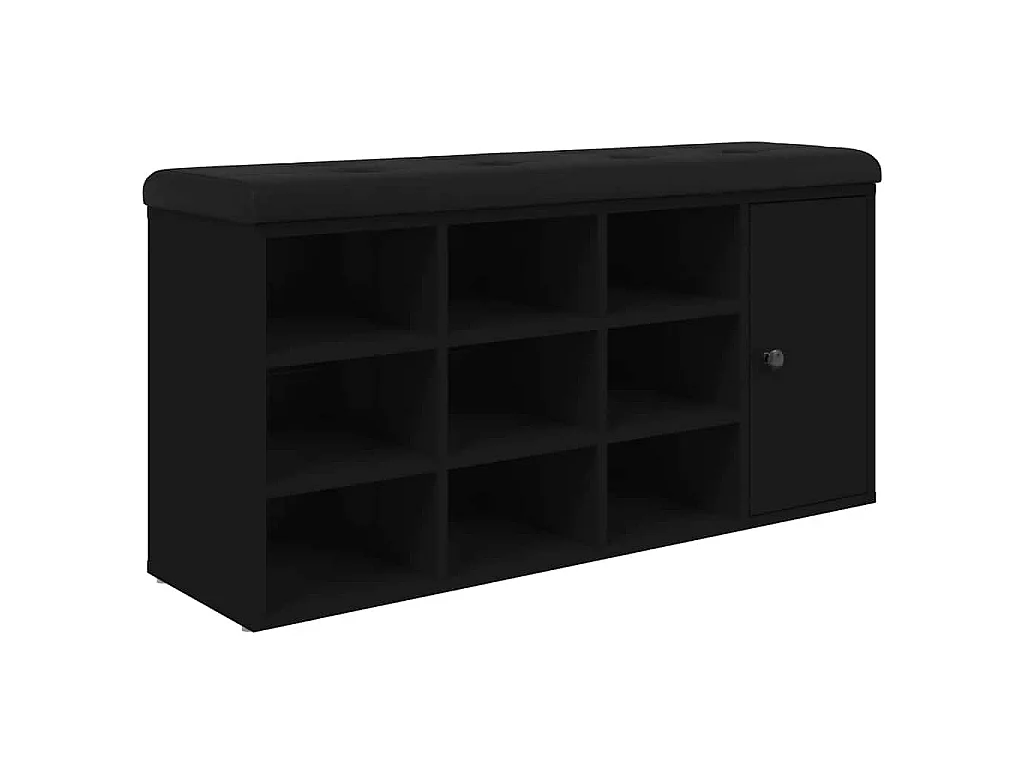 Schoenenbank 102x32x50 cm bewerkt hout zwart