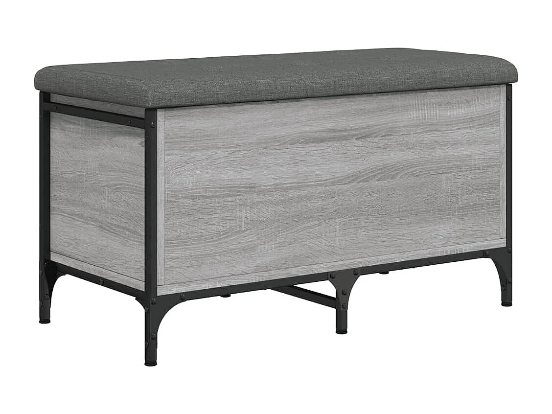 Opbergbankje 82x42x45 cm bewerkt hout grijs sonoma eikenkleurig