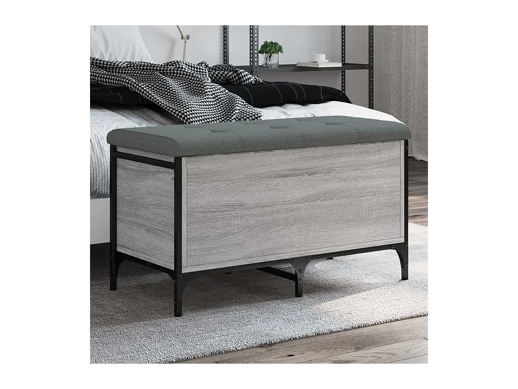 Banc de rangement sonoma gris 82x42x45 cm Bois d'ingénierie