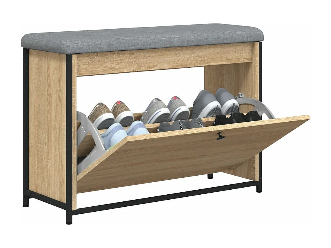 Banco sapateira c/ gaveta articulada 82x32x56cm carvalho sonoma