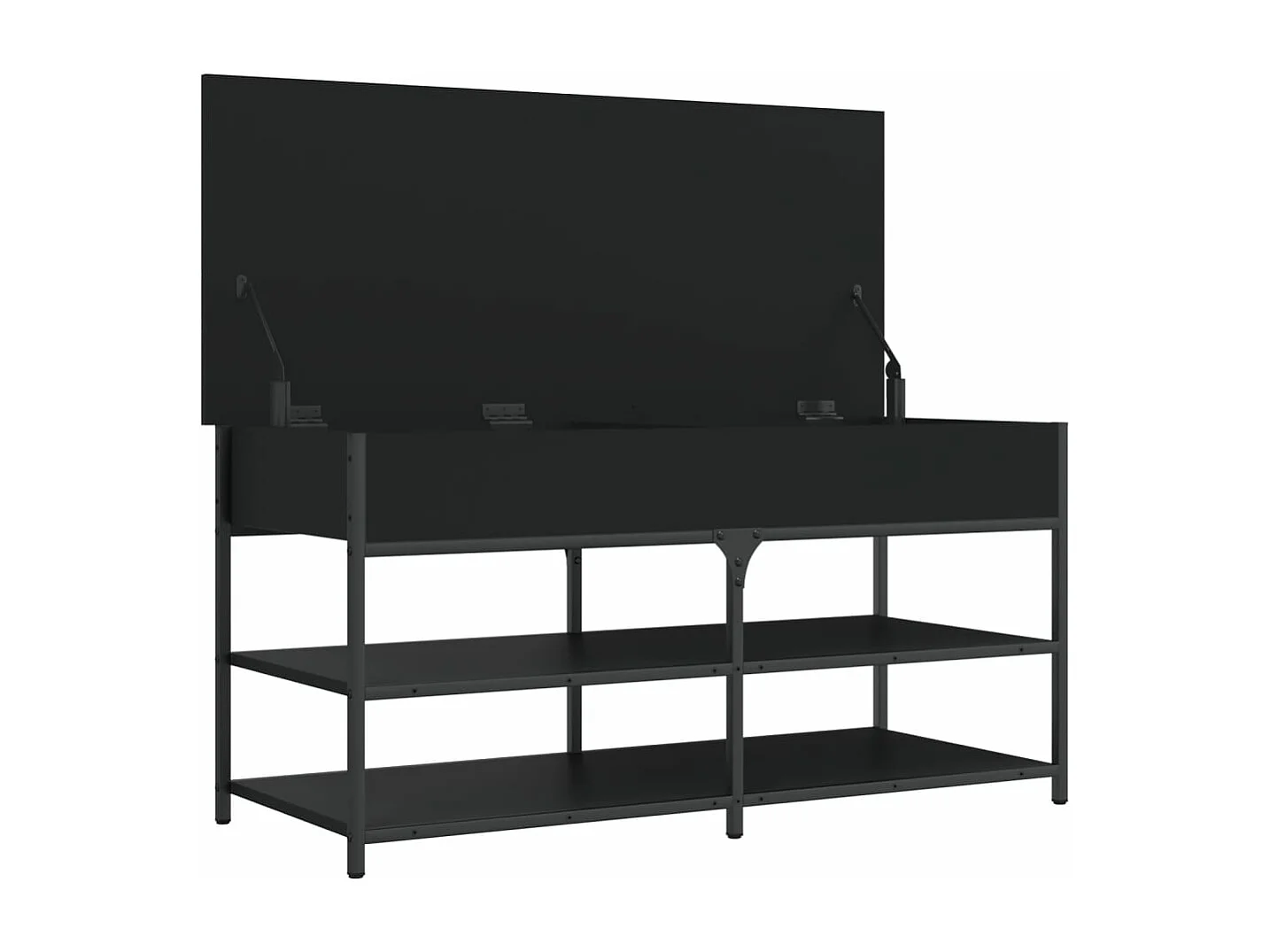 Banc à chaussures noir 100x42,5x50 cm bois d'ingénierie